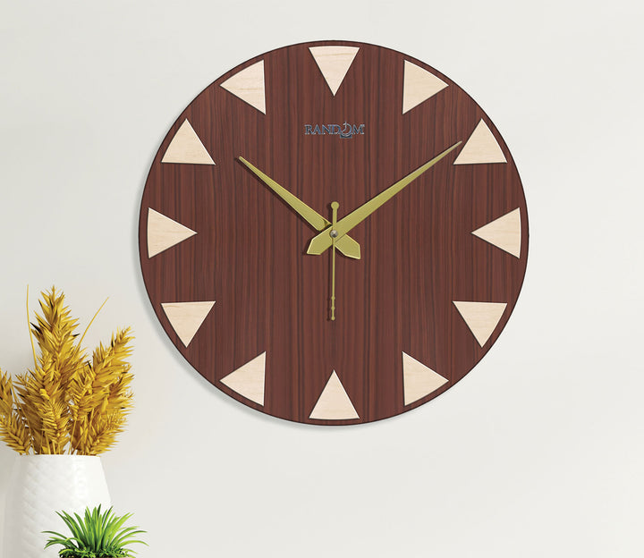 Creative Random Brown Wooden Wall Clock