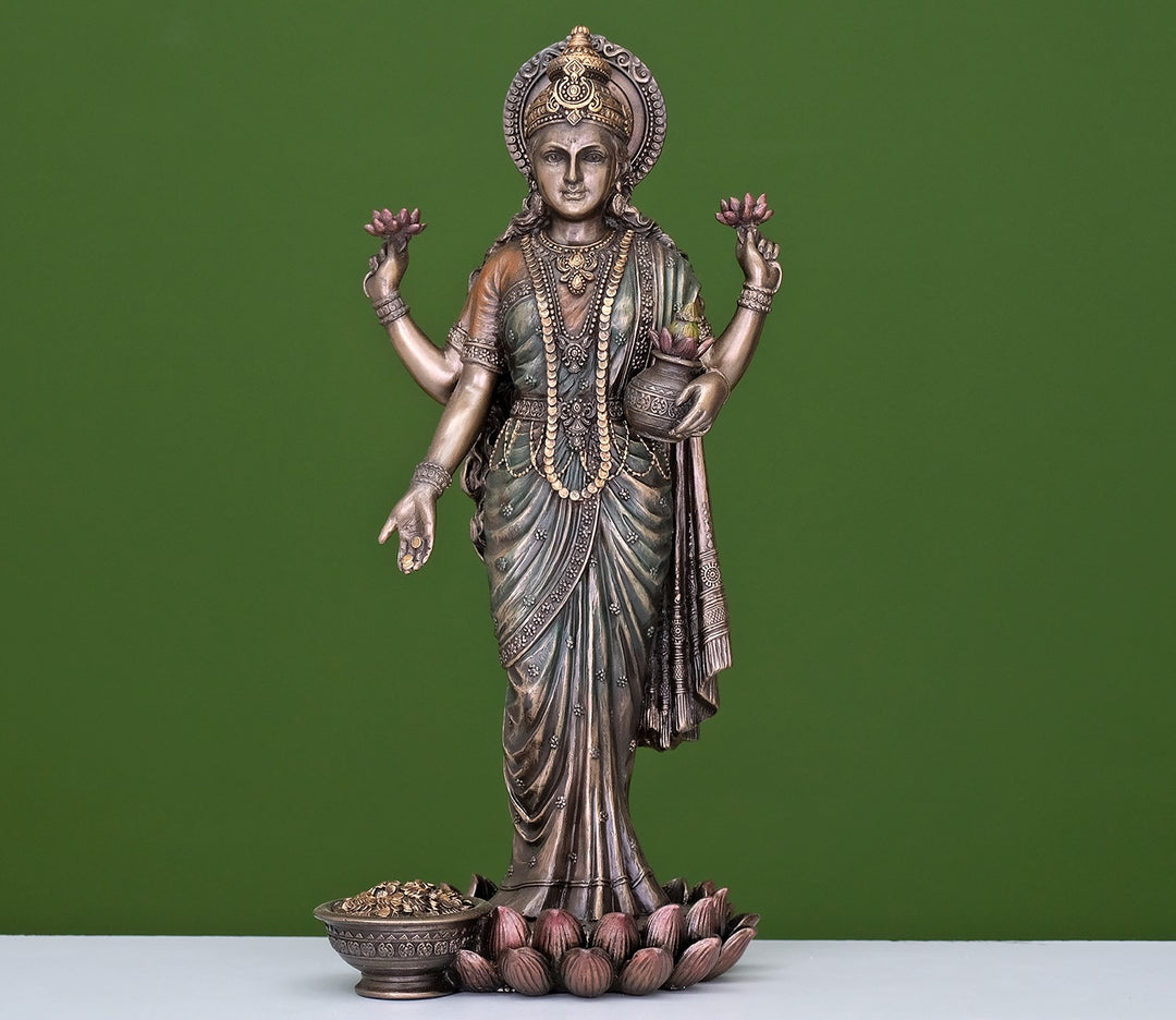 Captivating Standing Statue of Goddess Dhan Lakshmi