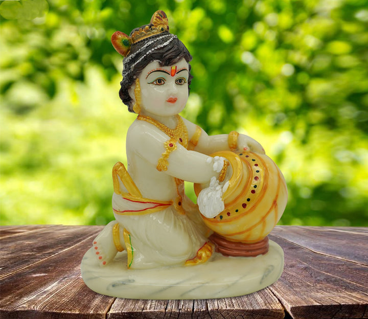 Hand-Painted Marble Figurine in White