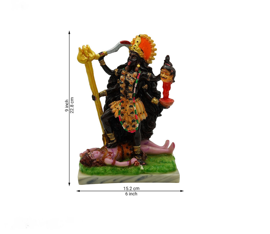 Handpainted Goddess Kali Mata Marble Statue