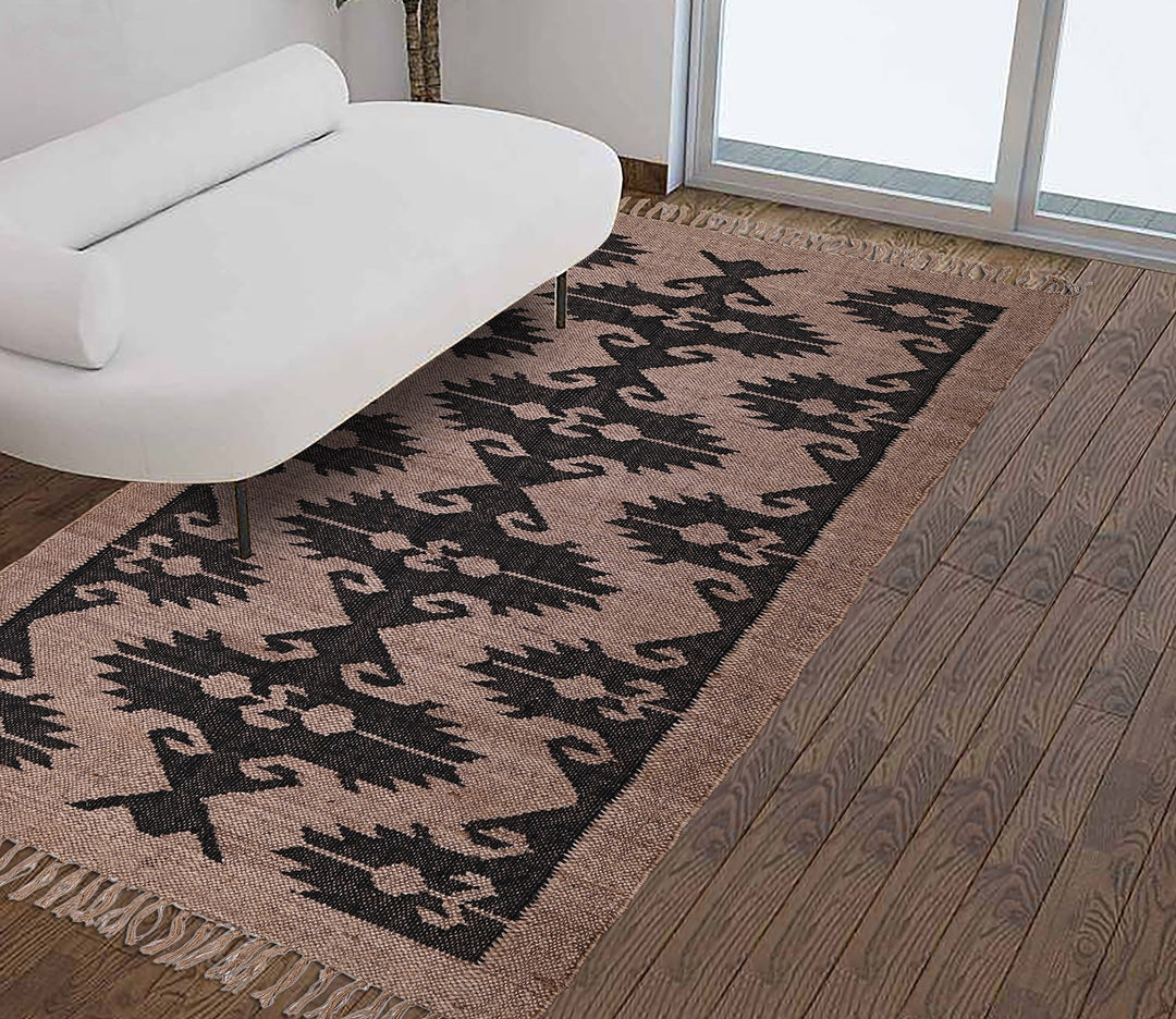 Black and Brown Geometric Doormat