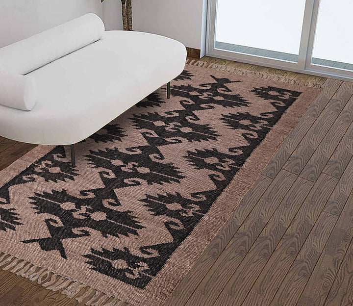 Black and Brown Geometric Doormat