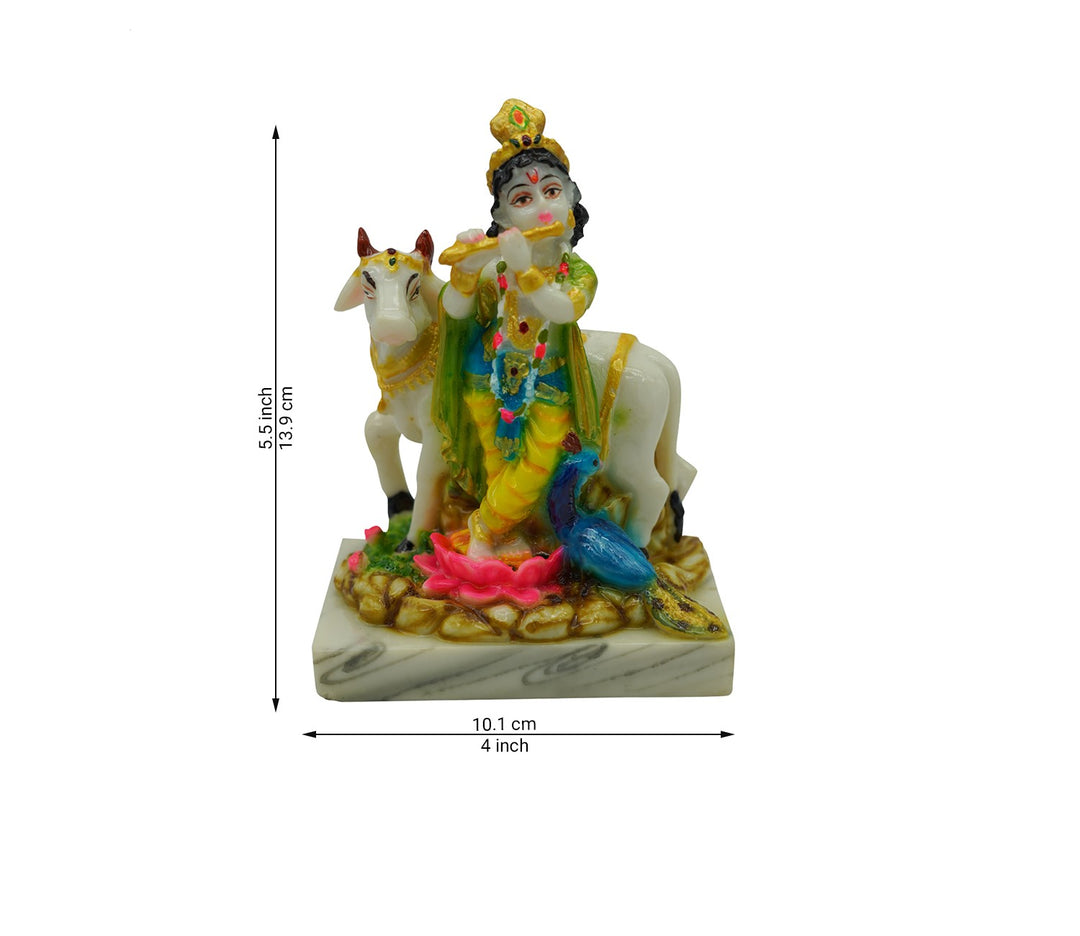 Hand-Painted Marble Figurine with Companion