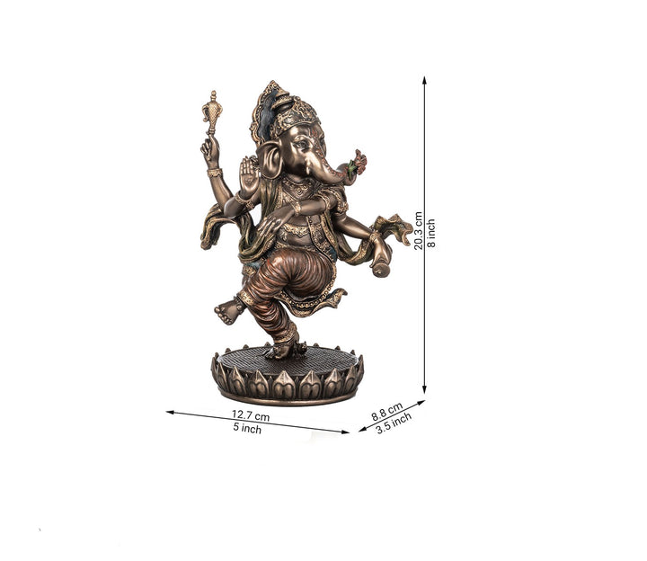 Captivating Dancing Ganesha Cold Cast Bronze Statue