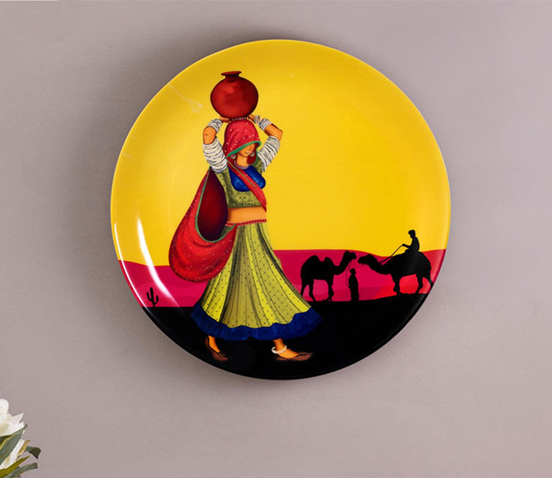 Rajasthani Nomad Girl Ceramic Decorative Wall Plate
