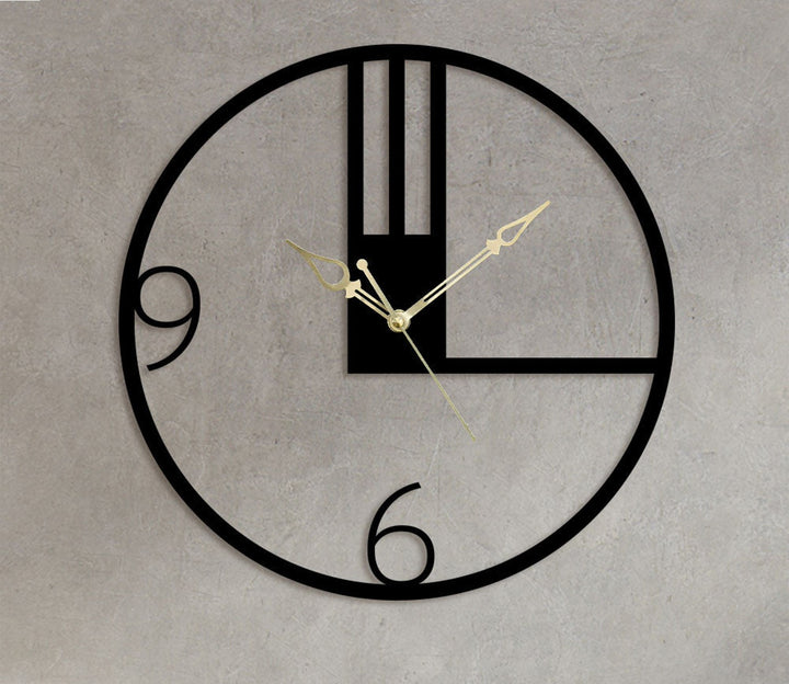 Stylish Metal Wall Clock with Arabic Numerals