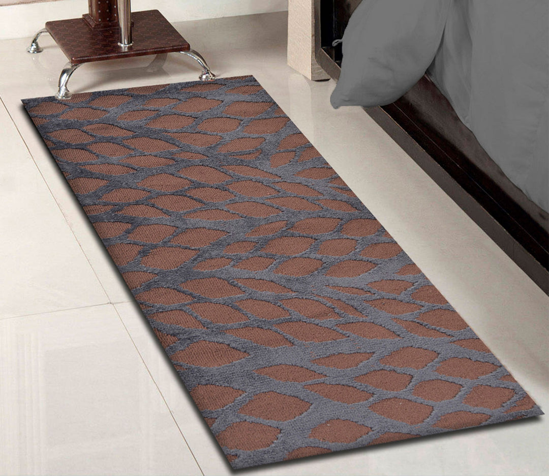 Brown Abstract Polyester Runner