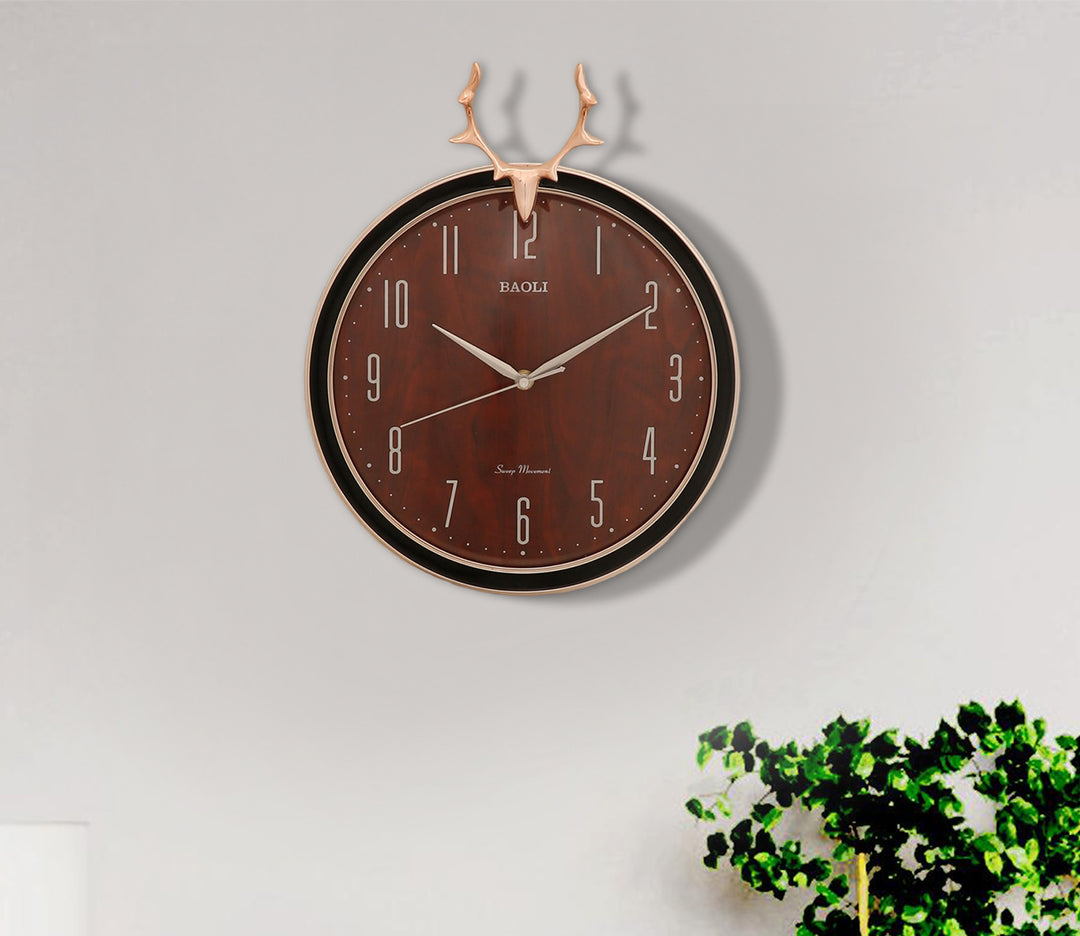 Brown Reindeer Wall Clock