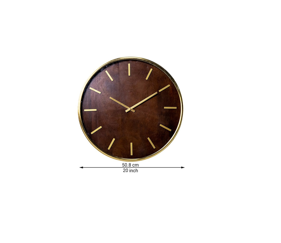 Carlo Brown Metal Wall Clock