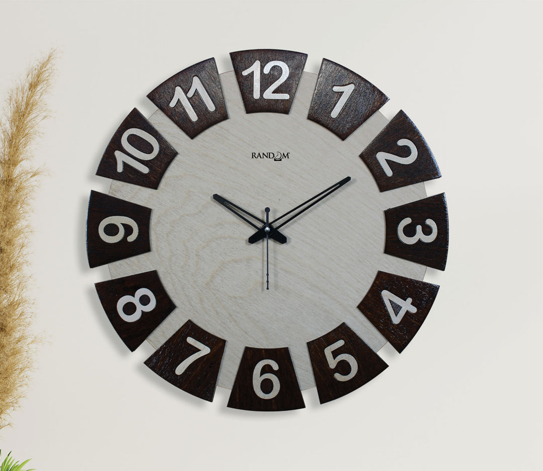 Whimsical Random Numbers Wooden Wall Clock