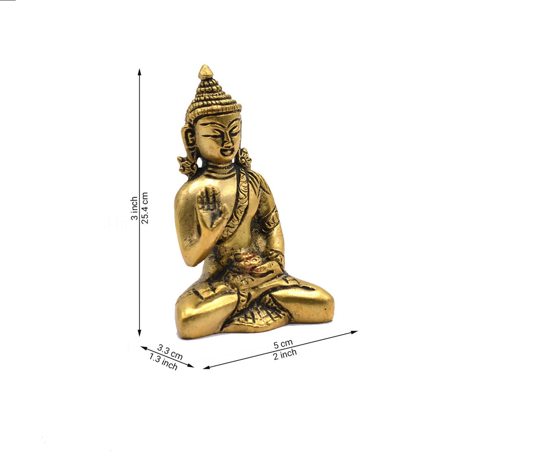 Brass Sitting Buddha Figurine | Gold Brass Buddha Sitting Idol