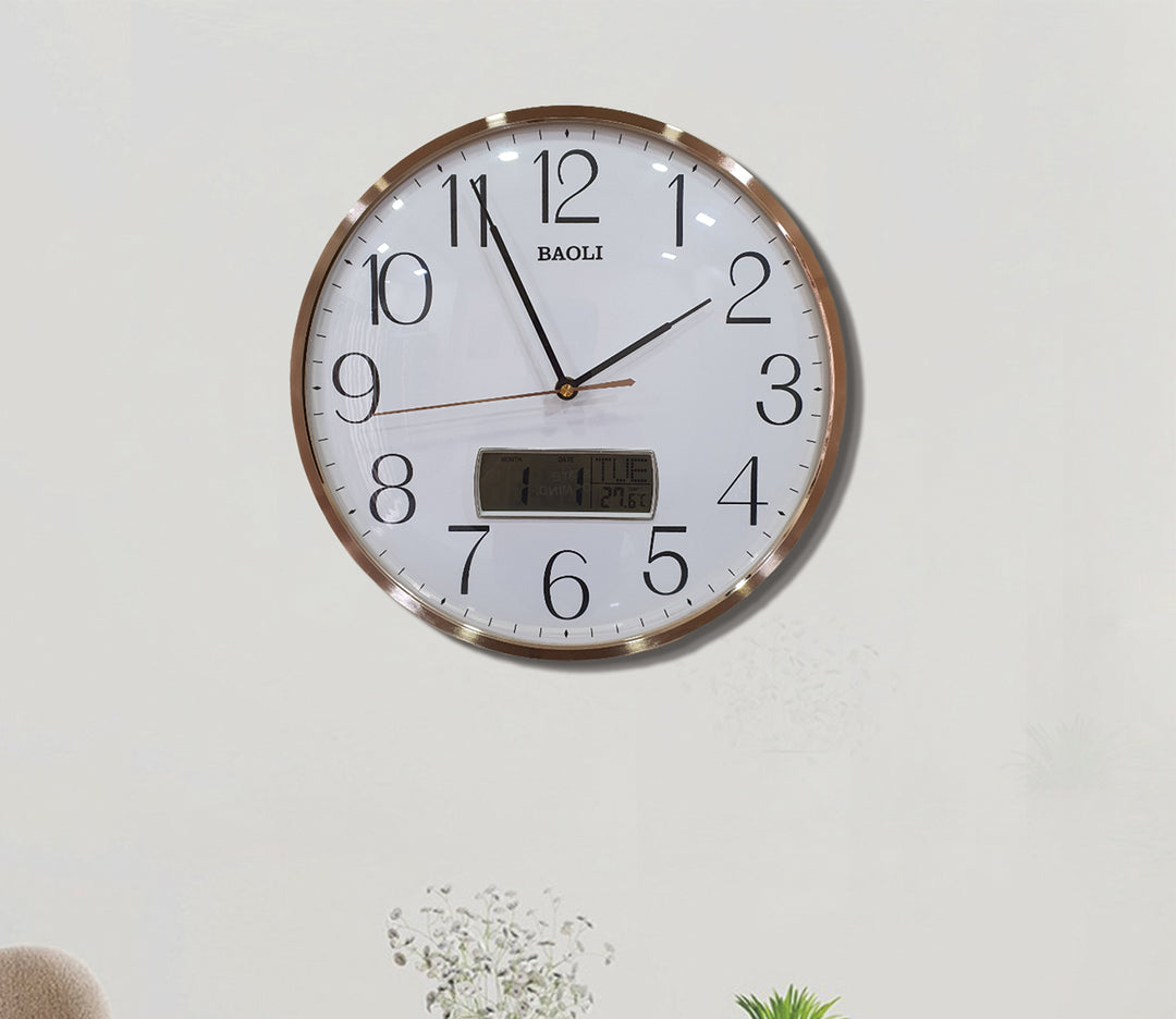 Modern Analog-Digital Wall Clock