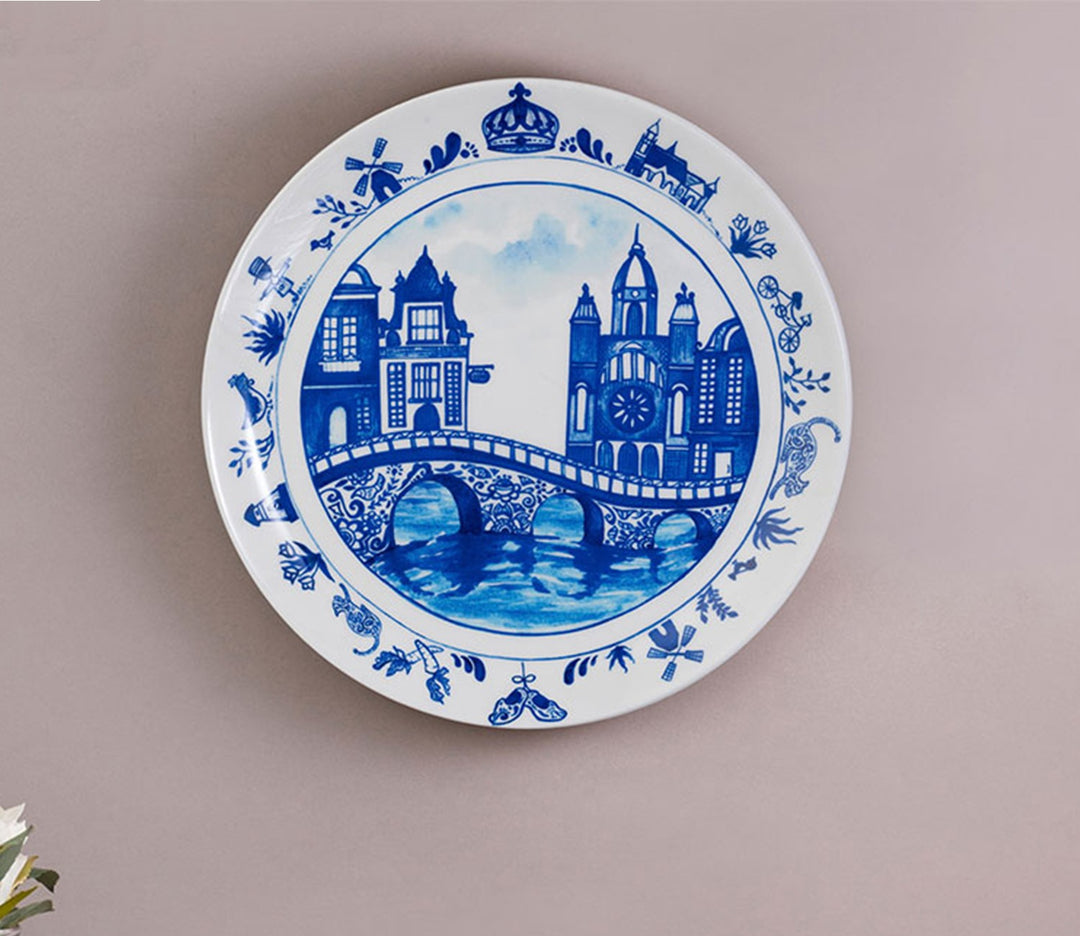 Blue Pottery Inspired Decorative Wall Plate