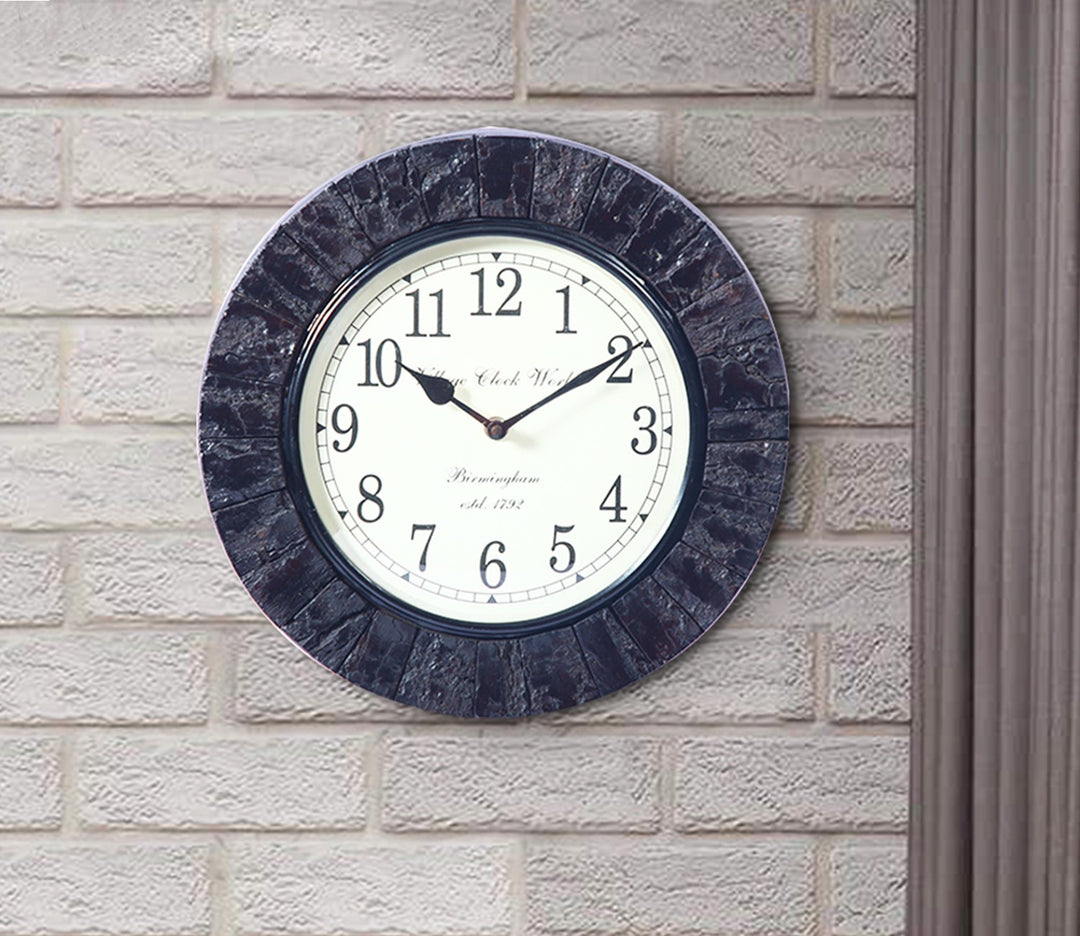Modern Black Matte Wood Wall Clock