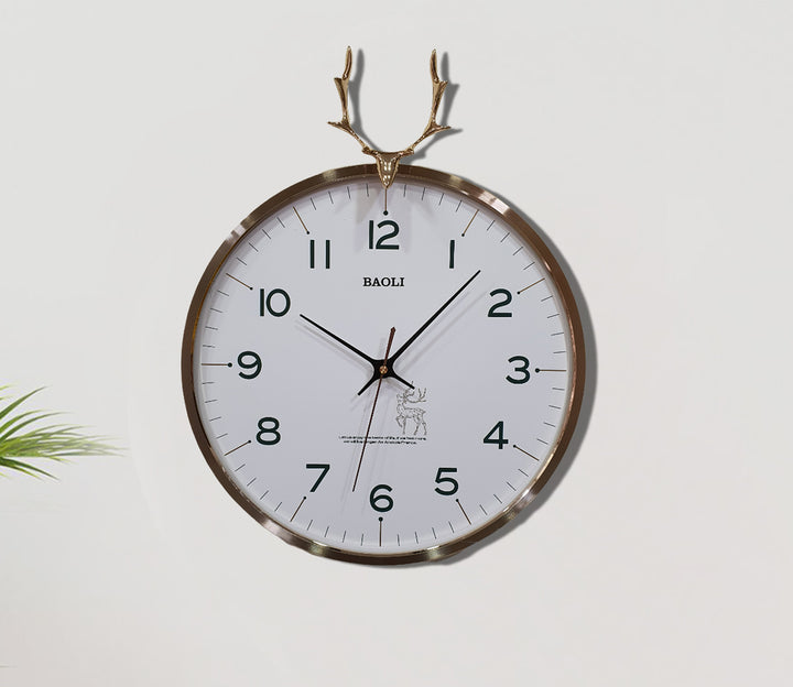 Minimalistic Reindeer Silhouette Wall Clock