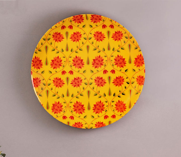 Yellow Ceramic Babur the Great Decorative Wall Plate