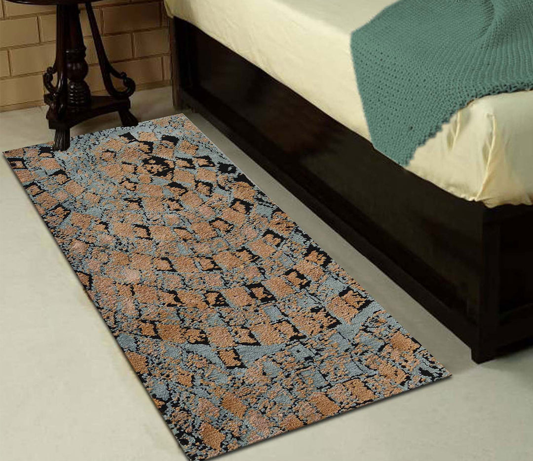 Blue Abstract Polyester Runner
