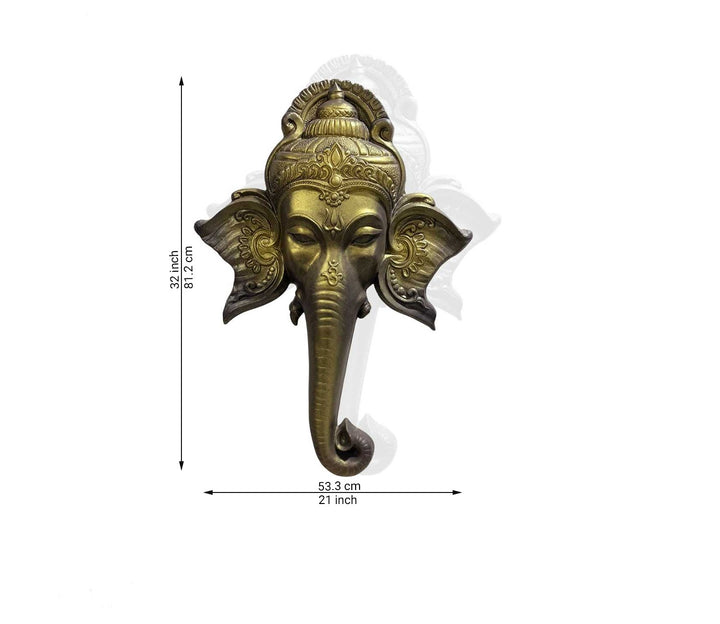 Captivating Golden Ganesha Face 3D Wall Art