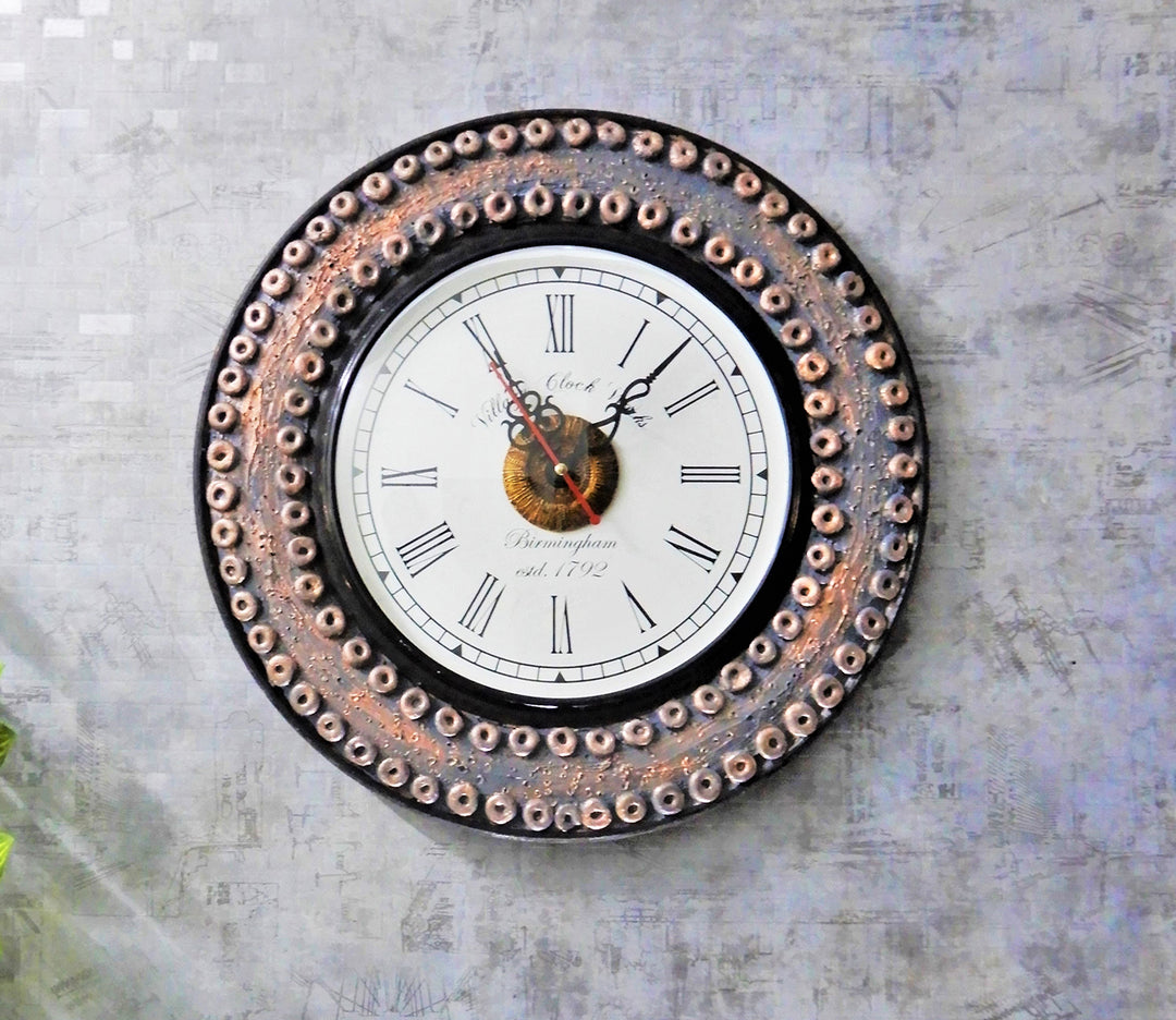 Handmade Blue Gray Wooden Wall Clock