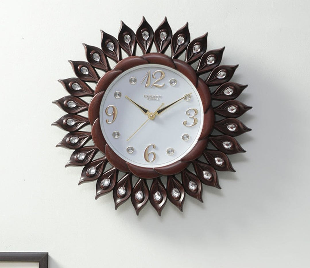 Rustic Warmth Sun Wall Clock