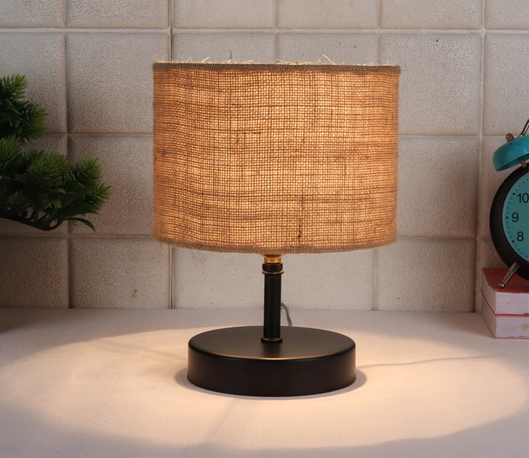Beige Table Lamp with Jute Shade (22.9 cm H)