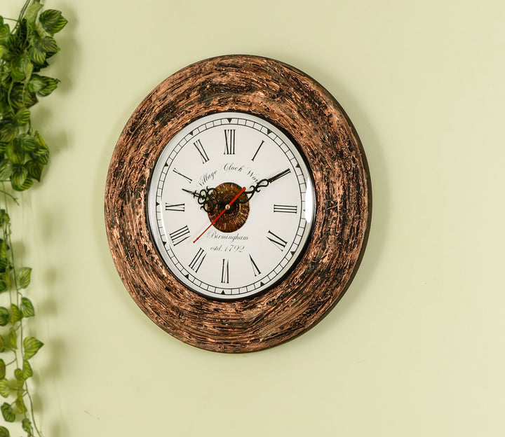 Handmade Black Wooden Wall Clock