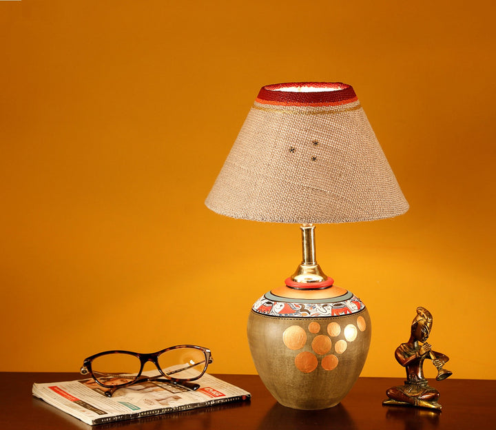 Handcrafted Brown Terracotta Table Lamp