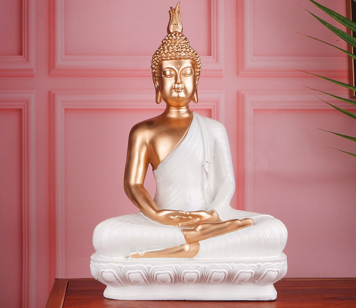 Elegant White Buddha Figurine