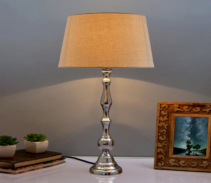 Modern Teardrop Table Lamp with Khadi Shade