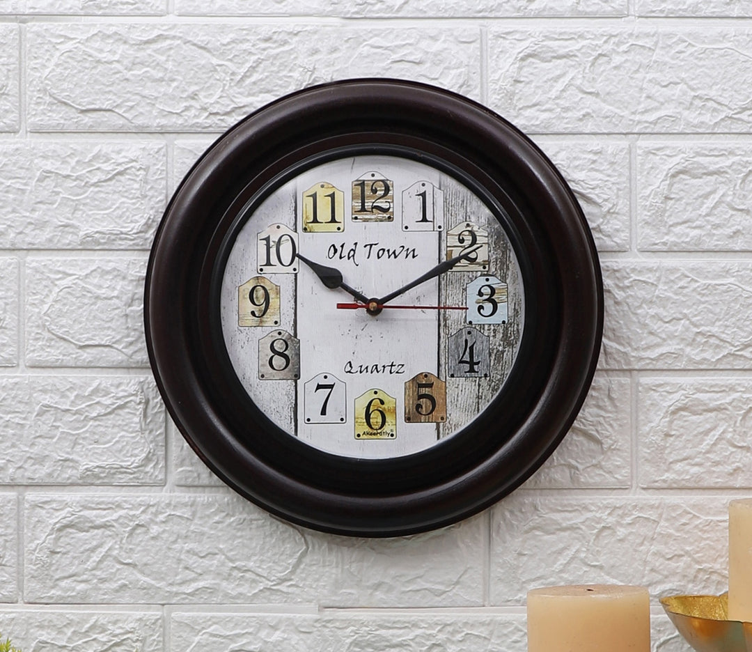Vintage Stylish MDF Wood Wall Clock