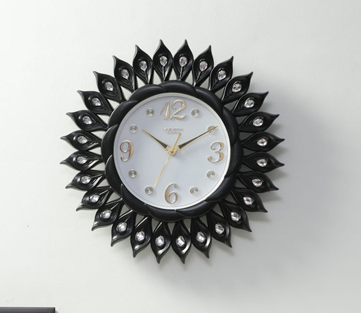 Black Sun Wall Clock