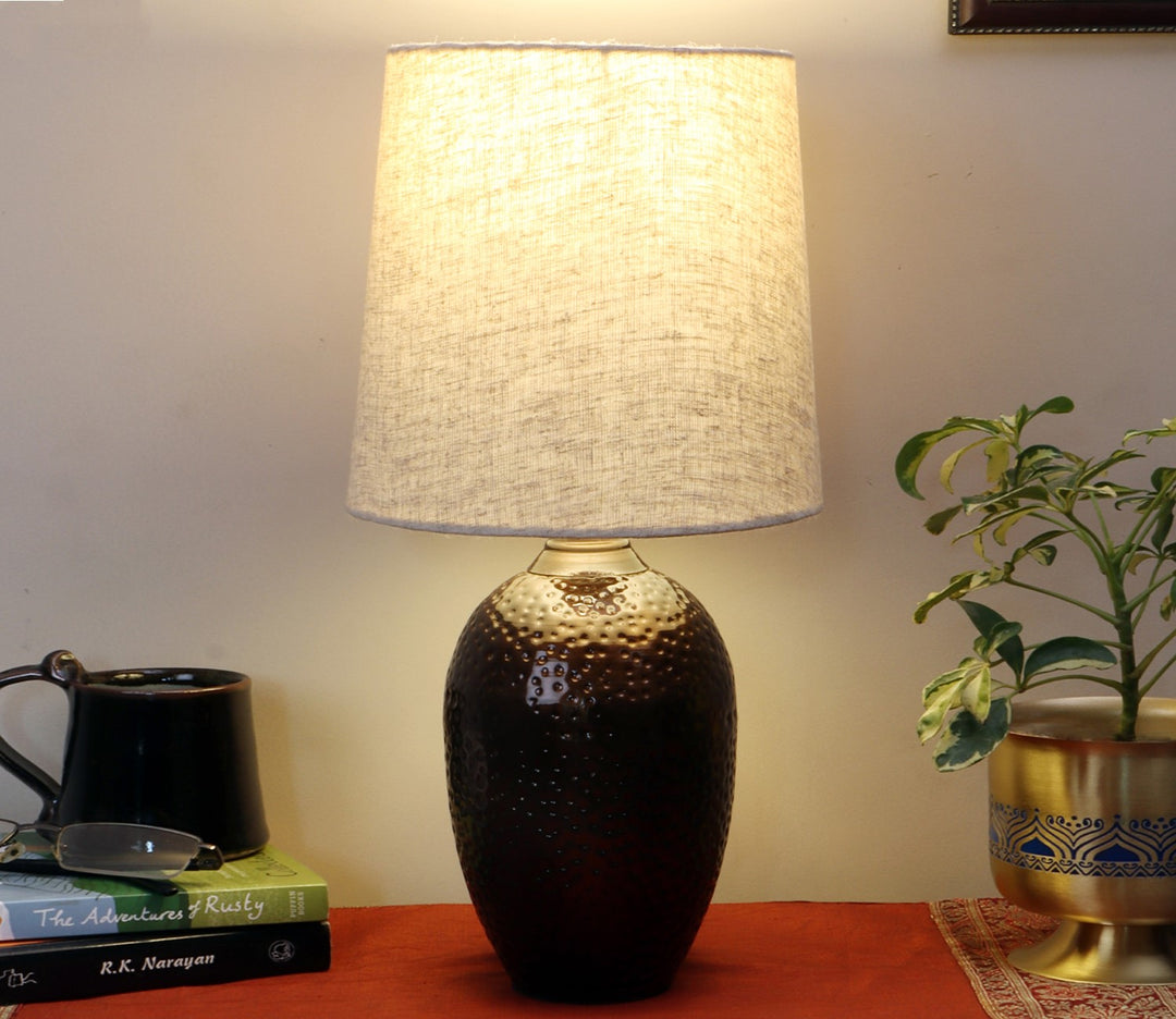 Modern Table Lamp with Beige Shade