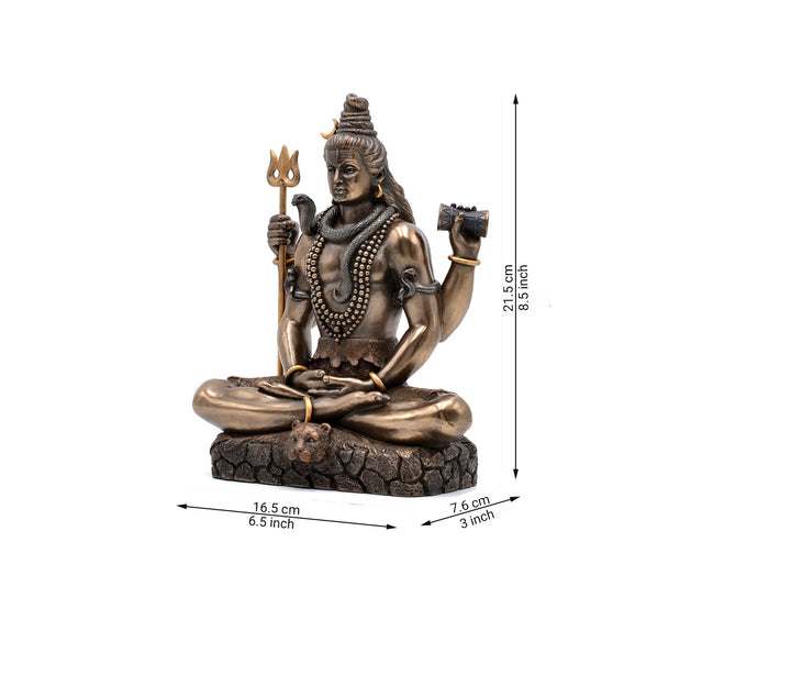 Captivating Bronze Statue of Lord Shiva in Sitting Pose