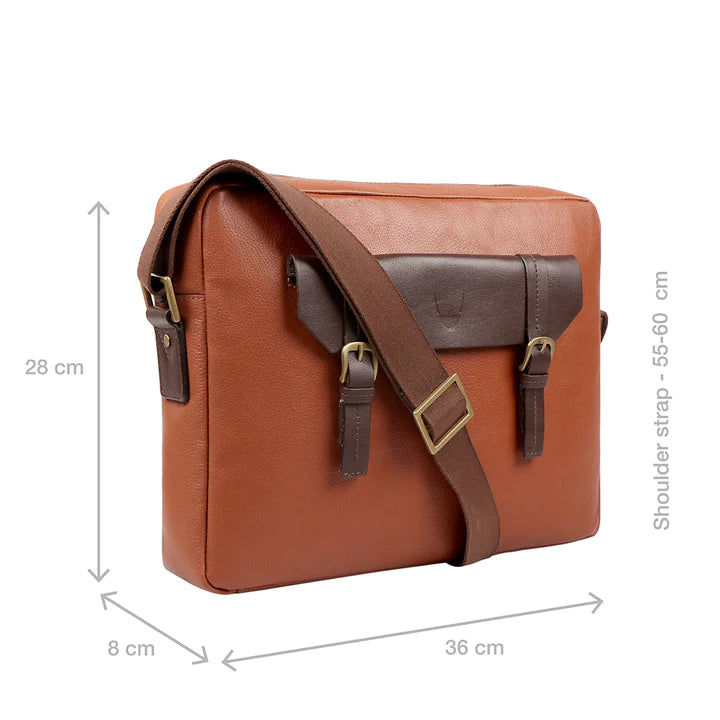 Tan Leather Men's Crossbody Bag, Adjustable Strap | Tan Men's Crossbody Bag
