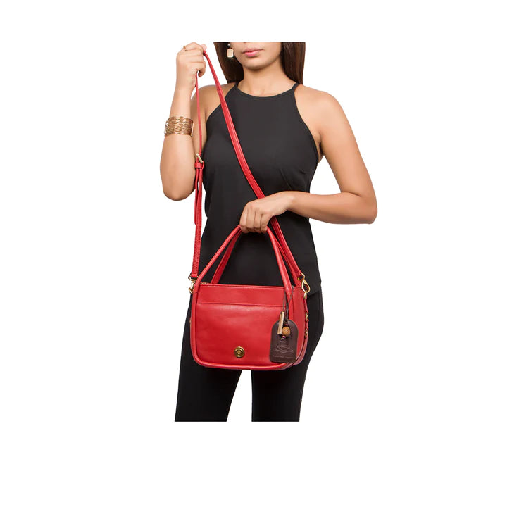 Red Leather Sling Bag | Effortless Red Lamb Leather Sling Bag