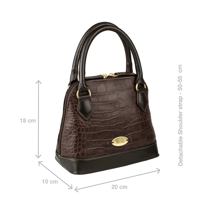 Brown Leather Sling Bag | Snappy Brown Croco Sling Bag