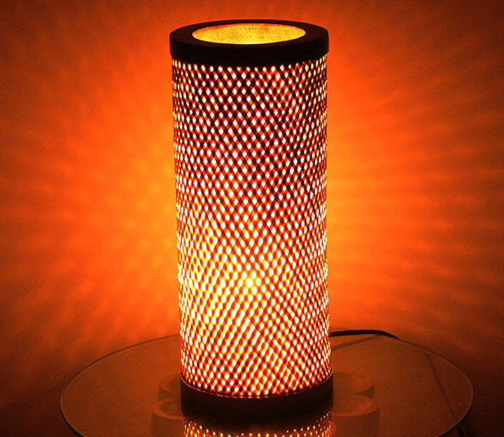 Bamboo Table Lamp with LED Bulb