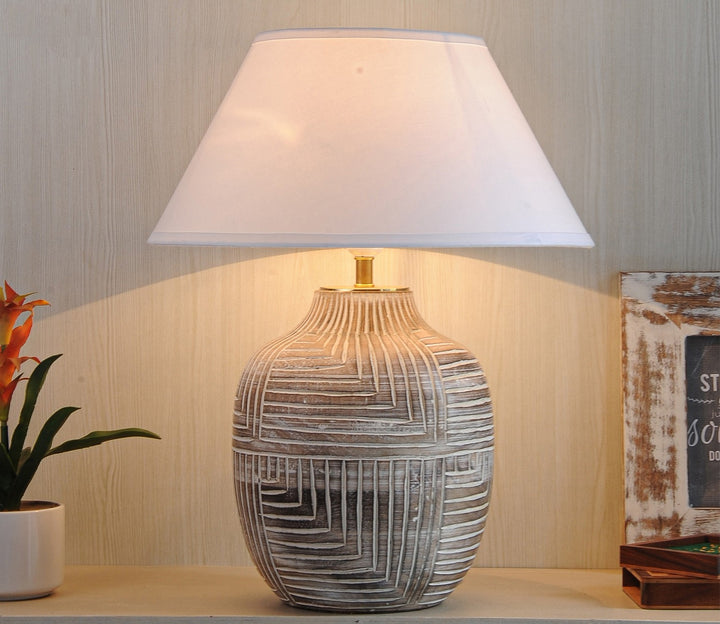 White Cotton Shade Table Lamp