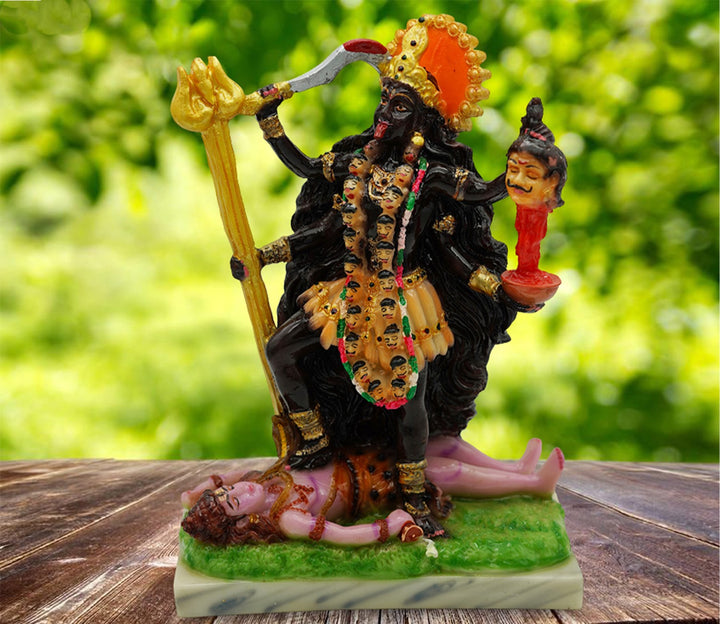 Handpainted Goddess Kali Mata Marble Statue