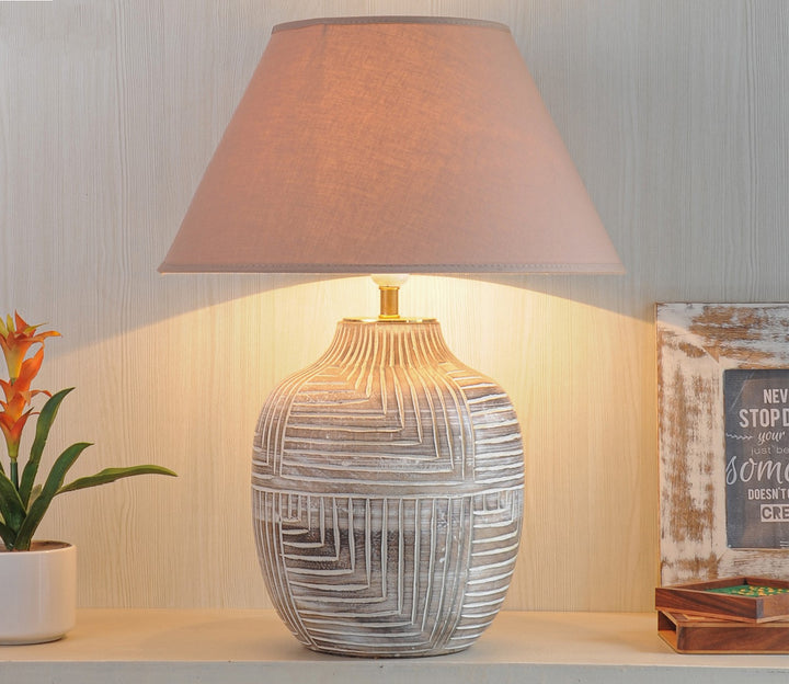 Beige Cotton Shade Table Lamp