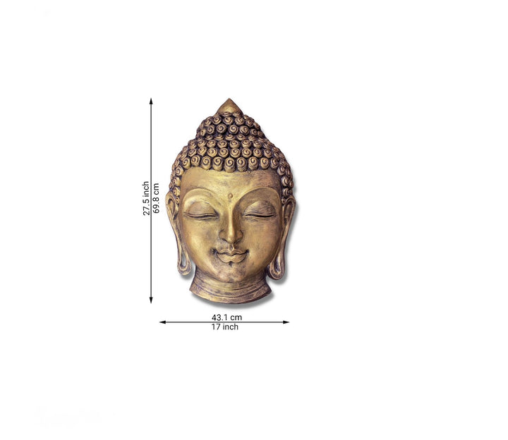 Captivating Buddha Wall Art Mural in Gleaming Gold