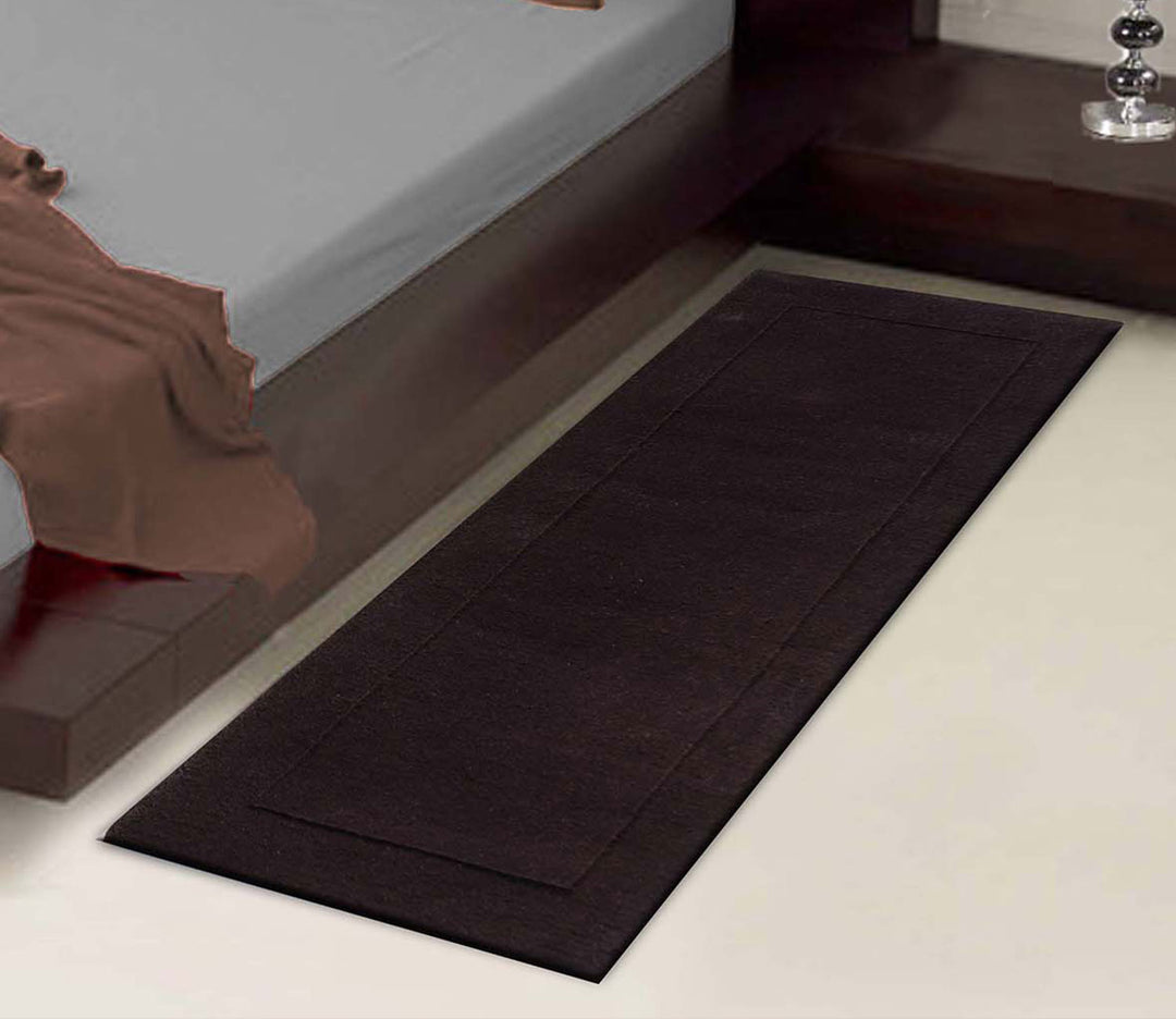 Classic Brown Hand-Tufted Wool Runner