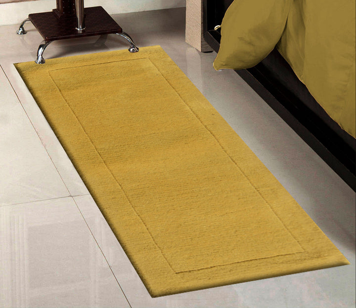 Yellow Solid Hand Tufted Wool Runner