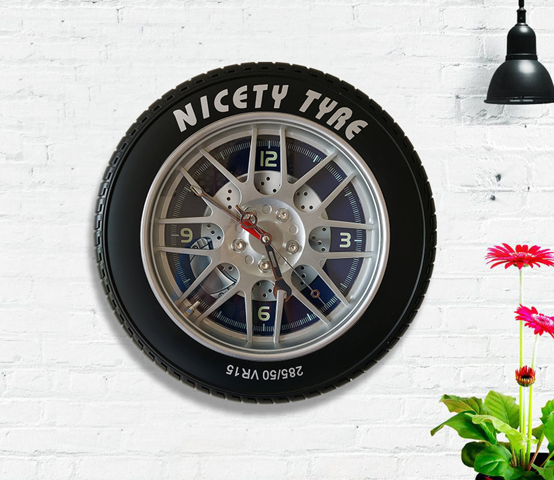 Black Tire Wall Clock