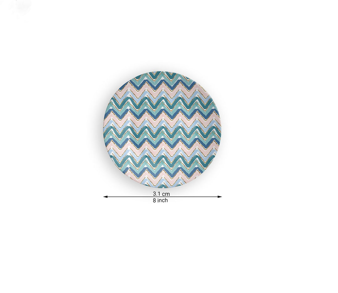 Blue Cream Abstract Decorative Ceramic Wall Plate