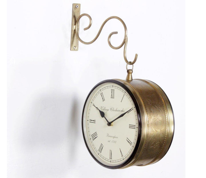 Large Gold Double Sided Wall Clock