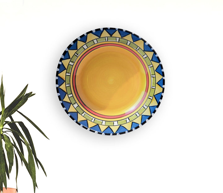 Golden Sunburst Decorative Wall Plate