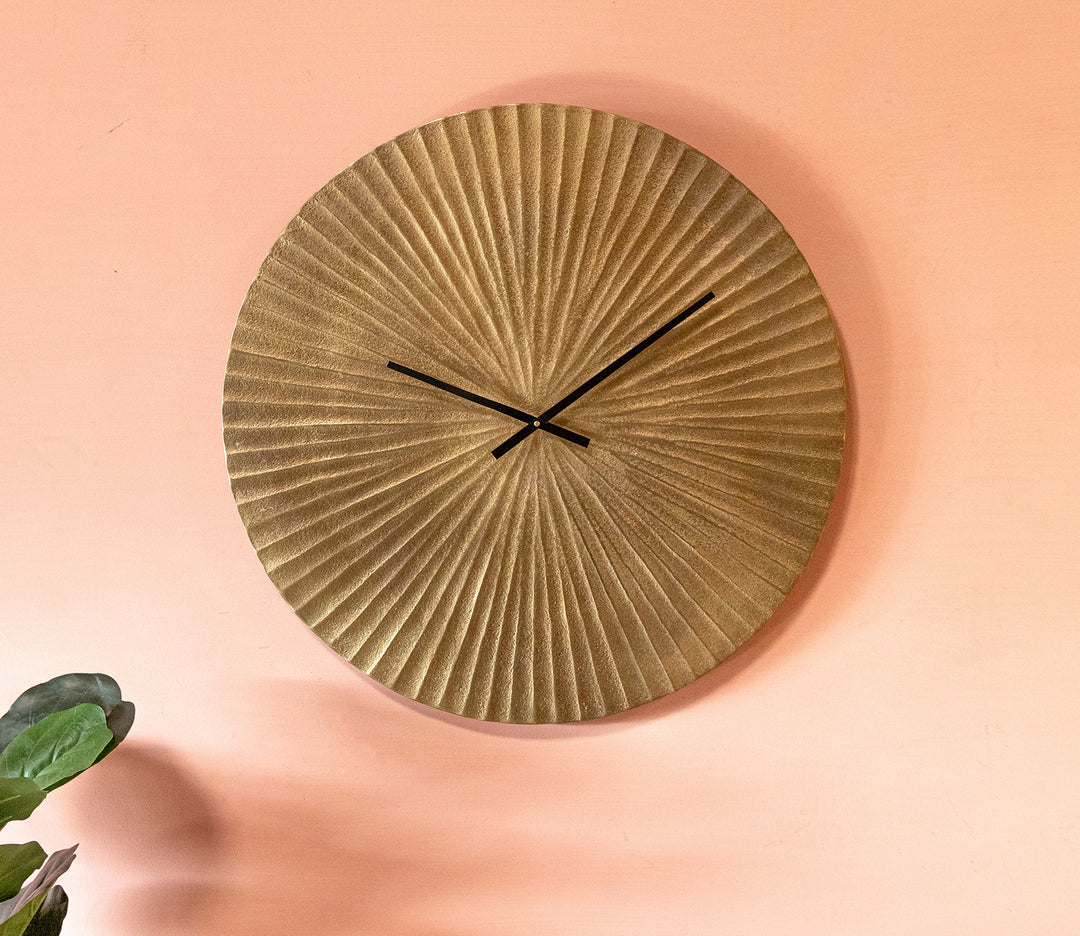 Gold Aluminum Wall Clock