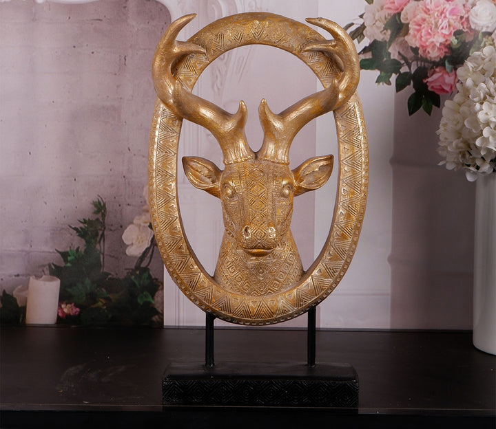Gold Resin Deer Figurine for Home Decor | Resin Deer Figurine (Gold)