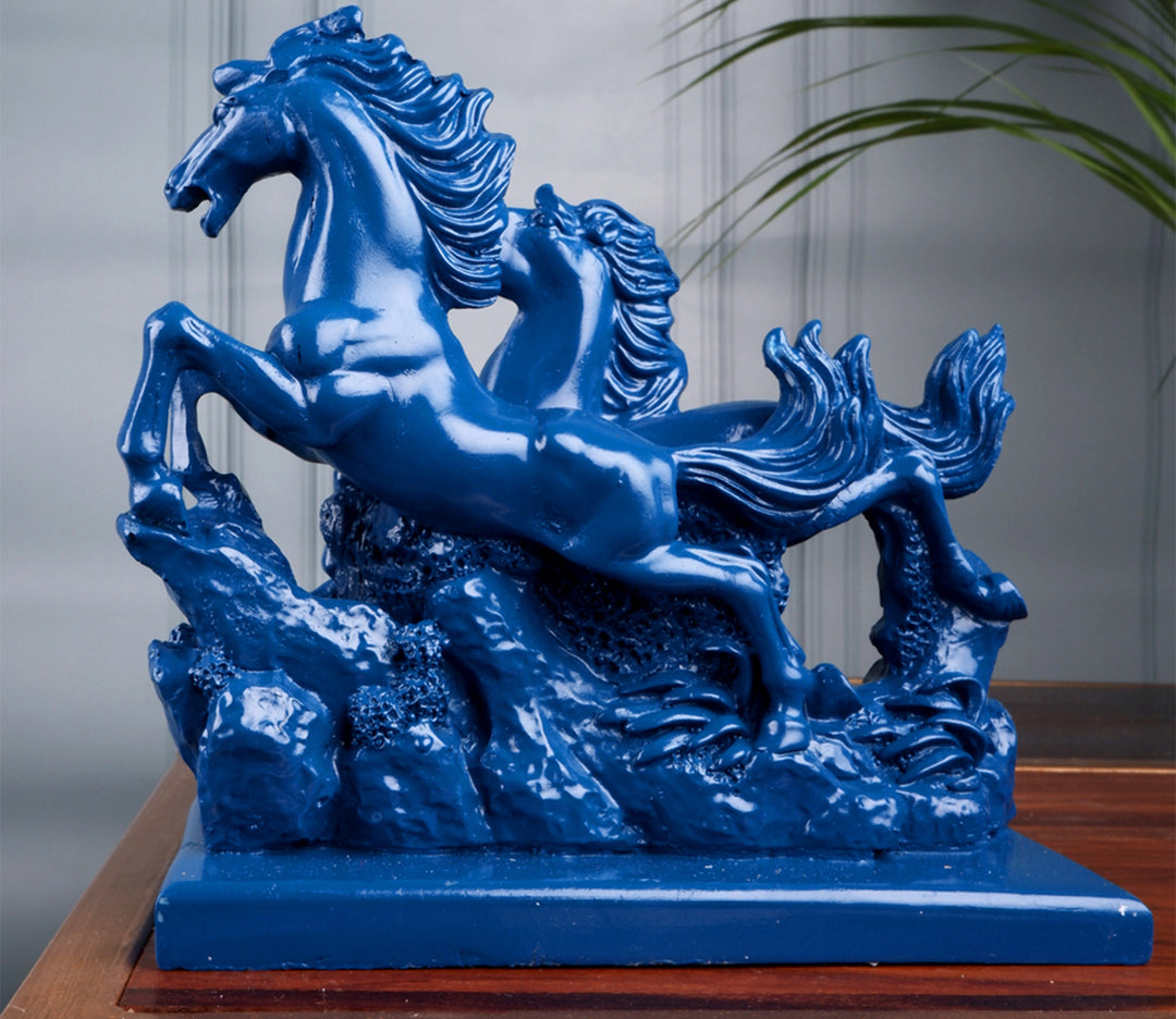 Blue Running Horse Art Figurine - Polyresin Sculpture | Running Horse Art Figurine (Blue)